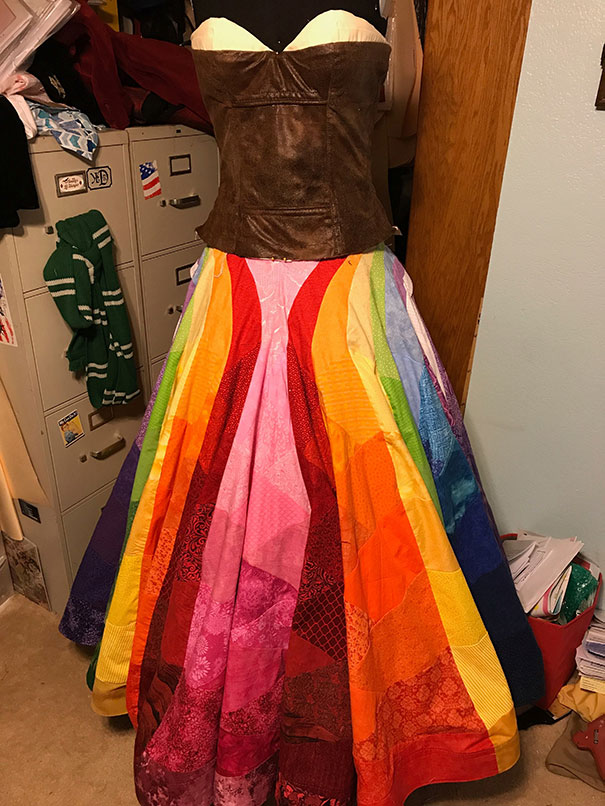 Details of Kendra’s Reading Rainbow dress